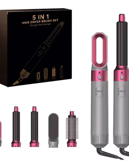 5 in 1 High Quality Professional Hair Dryer Set With 3 Modes And Hot Comb, Curling Iron, Hair Straightener For All Types Of Styling 