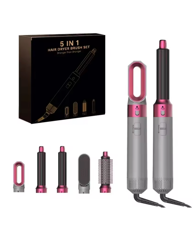 5 in 1 High Quality Professional Hair Dryer Set With 3 Modes And Hot Comb, Curling Iron, Hair Straightener For All Types Of Styling 