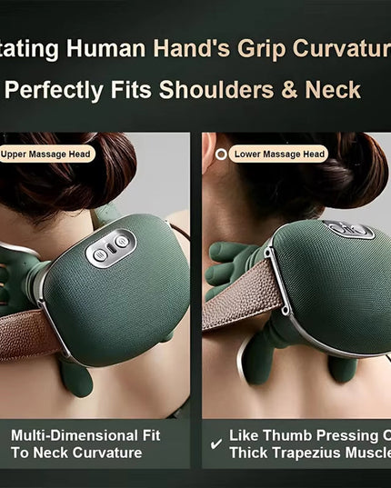 Bionic Neck Shoulder Kneading Massager with 3-Level Modes for Neck, Cervical, Waist, Leg full Body Muscles Massage