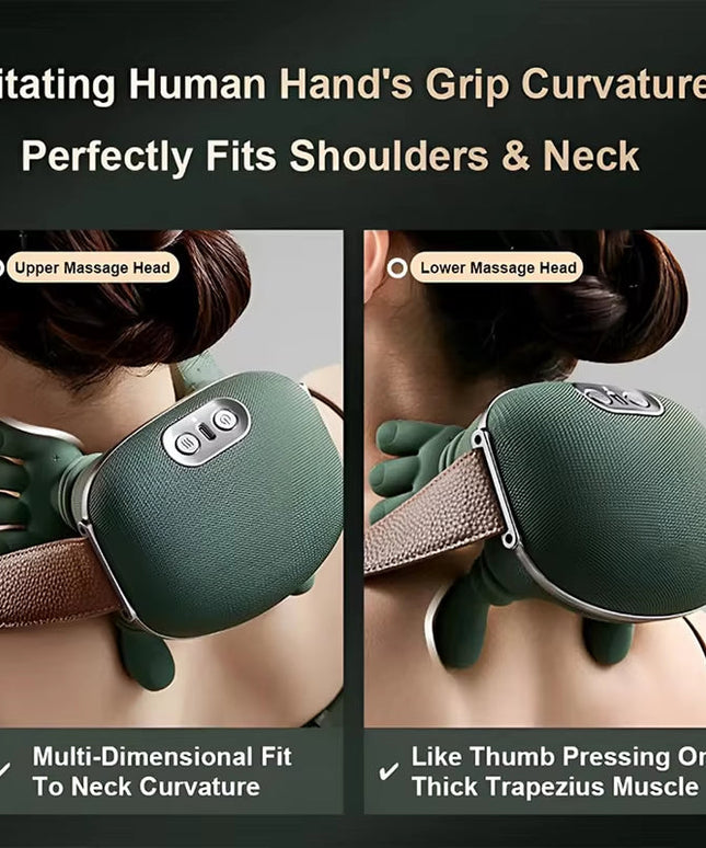 Bionic Neck Shoulder Kneading Massager with 3-Level Modes for Neck, Cervical, Waist, Leg full Body Muscles Massage