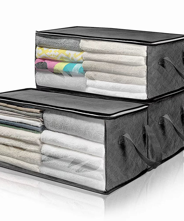 Large Capacity Non-Woven Foldable clothes / blanket storage bag, organizing box-58x30x31