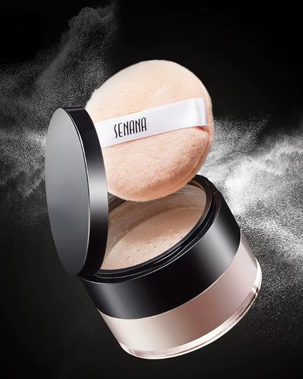 Hydrating Flawless Setting Powder,Natural Nude Finish Oil Control Strong Concealer for All Skin Types Fine Powdery Face Makeup