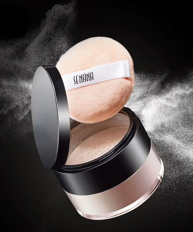 Hydrating Flawless Setting Powder,Natural Nude Finish Oil Control Strong Concealer for All Skin Types Fine Powdery Face Makeup