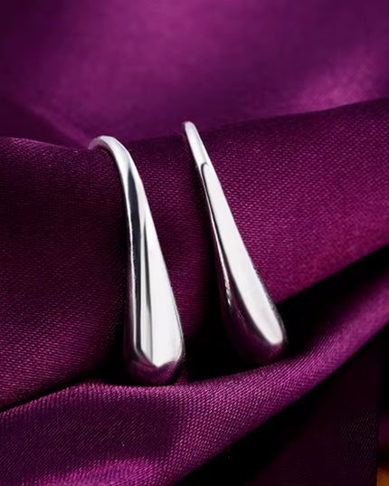 Women's 925 Sterling Silver Water Drop Pendants Hoop Earrings set