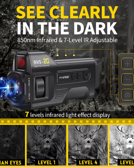 NVS-20 4K Digital High Quality Monocular Telescope With night vision, Day & Night, Use Photo Video Taking 5X Digital Zoom for Hunting and outdoors 