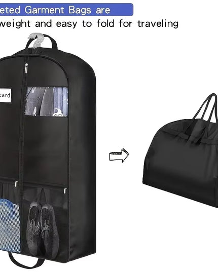 Hanging Traveling zipper closed foldable clothes bag suitable for ( Dress/ suits / coats) + extra storage for shoes and shirts