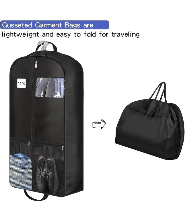 Hanging Traveling zipper closed foldable clothes bag suitable for ( Dress/ suits / coats) + extra storage for shoes and shirts