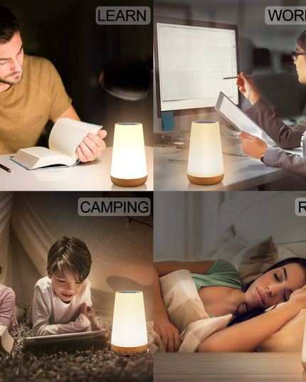 USB Rechargeable RGB Night Lamp with 13 Color option , 5 lighting dimmable option & 3 modes + touch and Remote Control 
