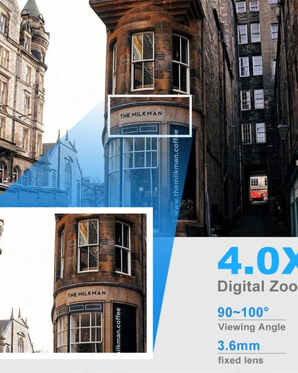 4K PTZ Outdoor WiFi Security Camera, Waterproof, IP with 4× Zoom, AI Human Detection, Night Vision, Two-Way Audio & Remote App Control