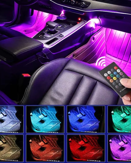Universal Car USB color control RGB Ambient LED Strip light for Interior with remote