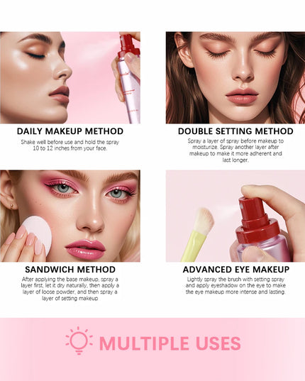 Waterproof long lasting Mattifying Setting Spray, Glossy Matte Base Makeup Control Oil, Non-Sticky Make-Up Fixer Spray for All Skin