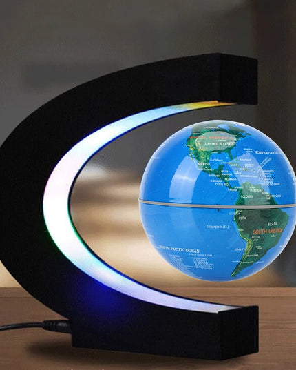 LED Electronic Floating World Map Magnetic Levitation Globe Lamp Light Home Decoration- EU plug