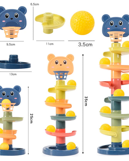 Montessori baby toys ,Track Rolling Sliding Ball up to 9 layers height adjustment 