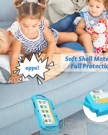 PlayTablet - Smart 7 Inch Kids Tablet with drop Proof Case . ( 5G Wifi / Google store / camera / kids apps ) 4GB RAM 64GB ROM 4000Mah