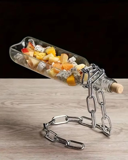 Decorative simple Iron Chain Wine bootle holder Rack 