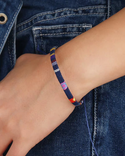 24Pcs Bohemian Style handmade unisex Bracelets Set, Colorful Cloth art Bracelet