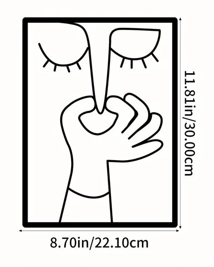 1Pc Humorous Bathroom Sign with Minimal Line Art Design - Restroom Decor