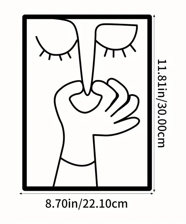 1Pc Humorous Bathroom Sign with Minimal Line Art Design - Restroom Decor