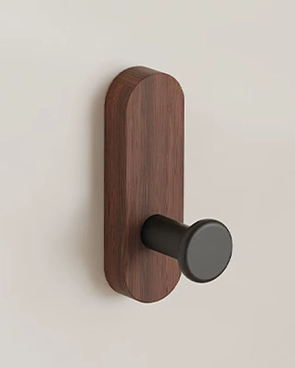 Self Adhesive Mounted Walnut Wood Wall Hooks for Hanging Clothes, bathroom Towels, kitchen napkins 