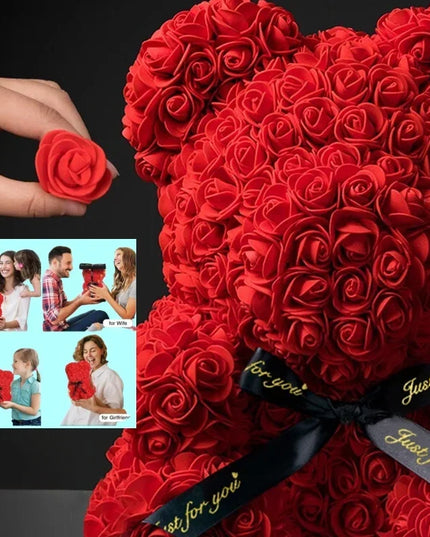 Artificial Flower Eternal Rose Teddy Bear for Mother'S Day Birthday, Valentine's Day, Anniversary Gifts & Decorations
