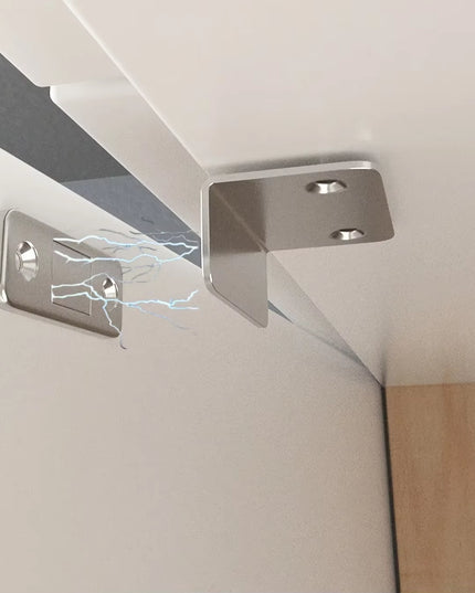 1Pair Magnetic Door Latch-Invisible Strong Adhesion, Drill-Free Mount, Seamless Release- for doors, Cabinets, Sliding Doors