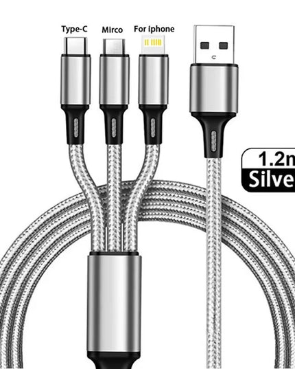 3 different head in 1 USB Fast Charging Cable cord  