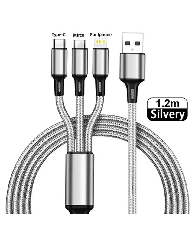 3 different head in 1 USB Fast Charging Cable cord  