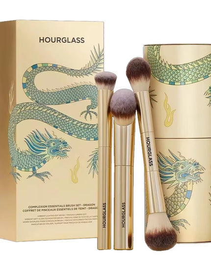 HourGlass Makeup Brush - 3pcs Foundation and concealer Loose Powder Brush + Brush Cartridge
