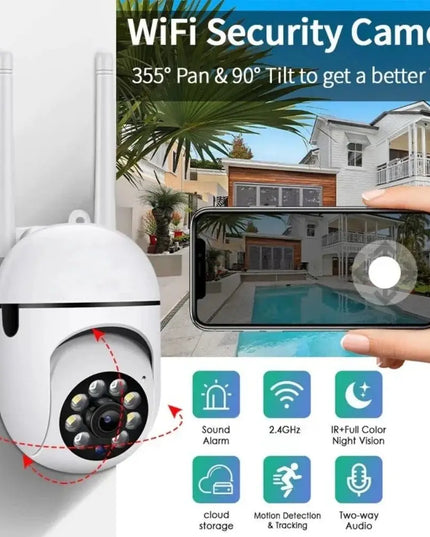 4K PTZ Outdoor WiFi Security Camera, Waterproof, IP with 4× Zoom, AI Human Detection, Night Vision, Two-Way Audio & Remote App Control