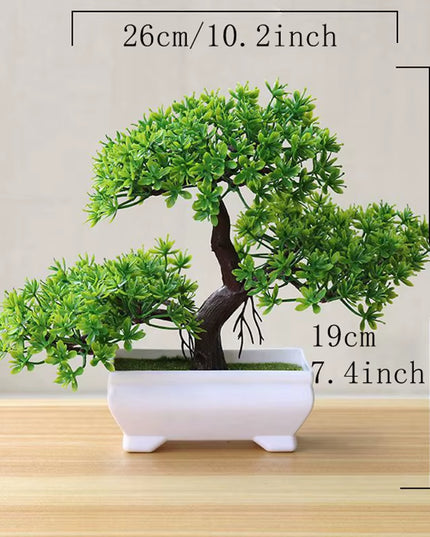 Artificial Bonsai tree Plants with white Pot for decoration 