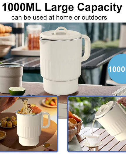 Mini Folding Electric Kettle 1000ML Portable Quick Heating Water Heater 