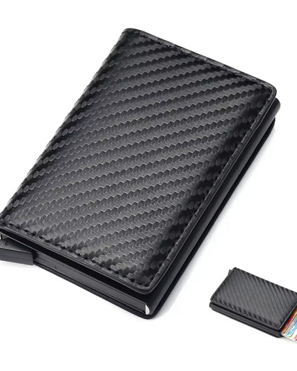 Slick Carbon Fiber Credit Card Holder & Wallet for Men RFID Smart Metal protection 