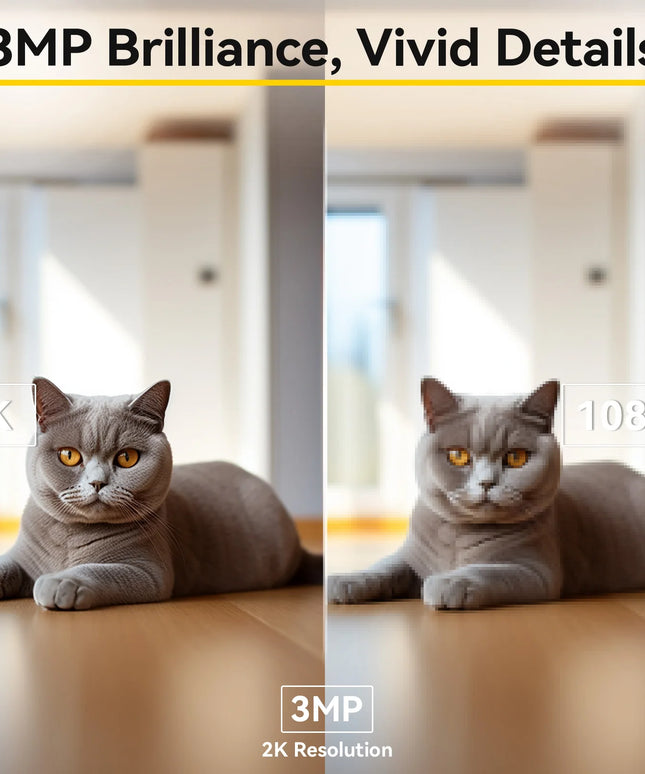 2K USB plug Camera with Phone App, 5G/2.4Ghz Wifi Indoor Security Camera with 360° Tilt, 2-Way Audio, Night Vision for baby / pets