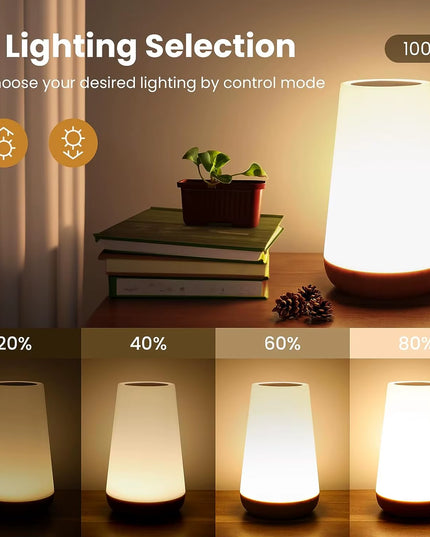 USB Rechargeable RGB Night Lamp with 13 Color option , 5 lighting dimmable option & 3 modes + touch and Remote Control 