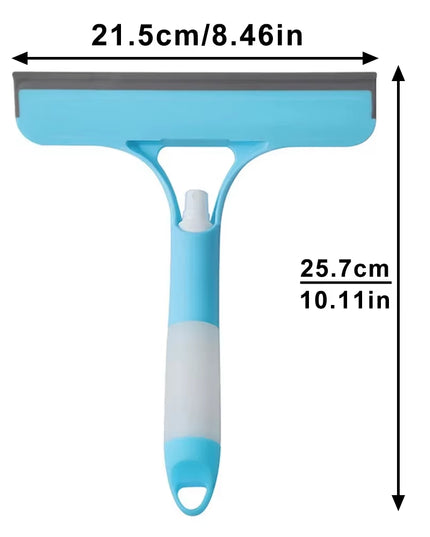 3 in 1 Multi functional Window Cleaning glass Wiper with Spray Bottle and Microfiber Scrub 