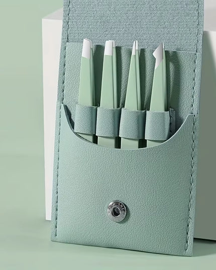 Set of 4 pcs professional stainless steel Eyebrow / hair Tweezers 