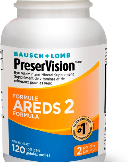 AREDS 2 Eye Vitamins, #1 Eye Doctor Recommended Brand, Lutein & Zeaxanthin Supplement with Vitamin C, Vitamin E, Zinc, and Copper, 120 Softgels (Minigels)