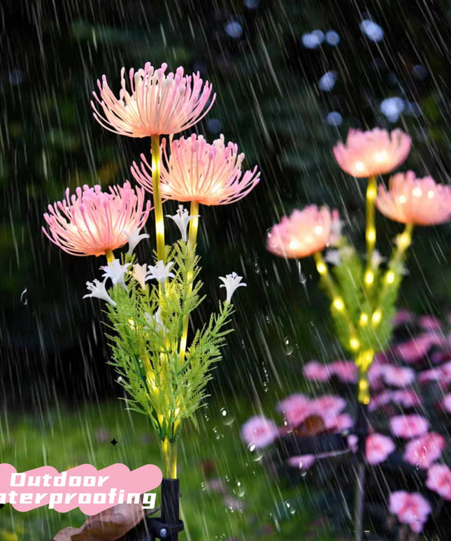 2PC Beautiful outdoor waterproof Solar Powered shore Flower Ground Plug-In Lamp, perfect Lawn and garden Decoration