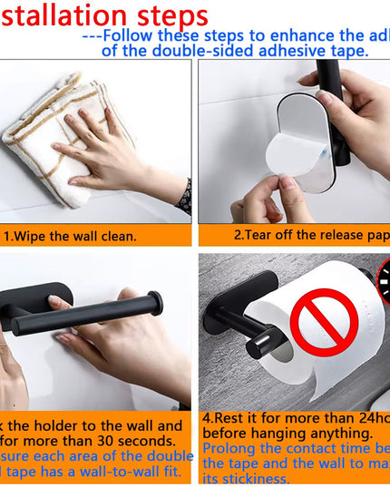 Adhesive & sturdy multi use Holder handle for Kitchen Roll & napkins / Towel holder / Toilet tissue holder -33.5cm handle