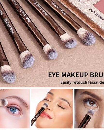 Maange 13Pcs set -Premium Synthetic Hairs Makeup Brushes Soft Gentle for Foundation Eyeshadow Powder with 2Pcs Air Cushion Puffs Kit