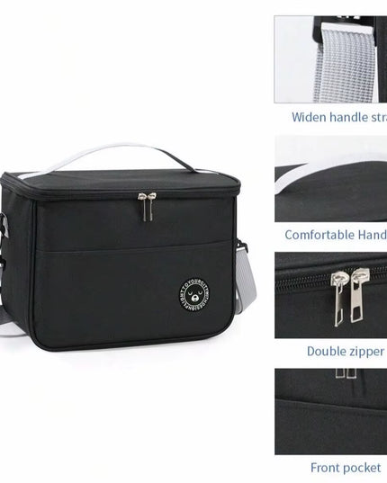 Large waterproof and temperature Insulated food Lunch Bag, for school, office, picnic or camping