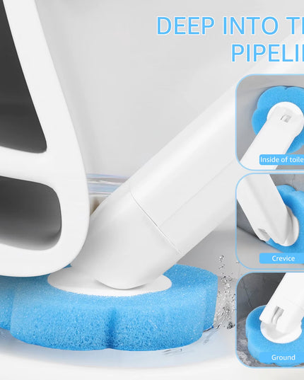 Toilet Brush with Disposable Replacement Head Kits and 30 brush heads