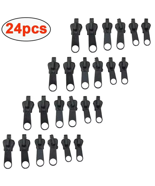 3 Sizes Universal Instant Fix Zipper Repair Kit Replacement Zip Slider- 24pcs 3 different sizes