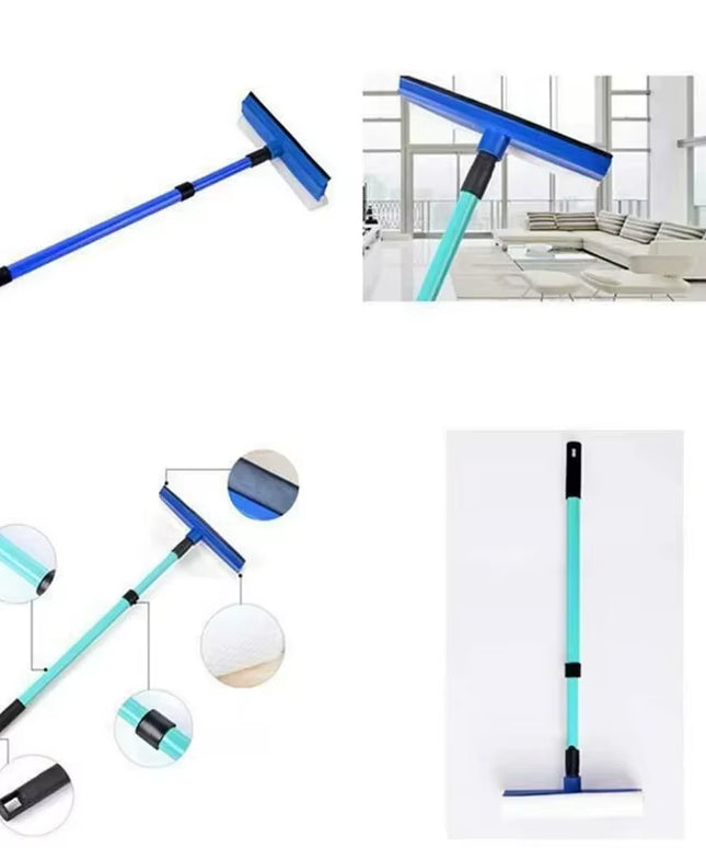 Adjustable & long 2 in 1 double sided Telescopic Window Glass Cleaner / Wiper with tip sponge
