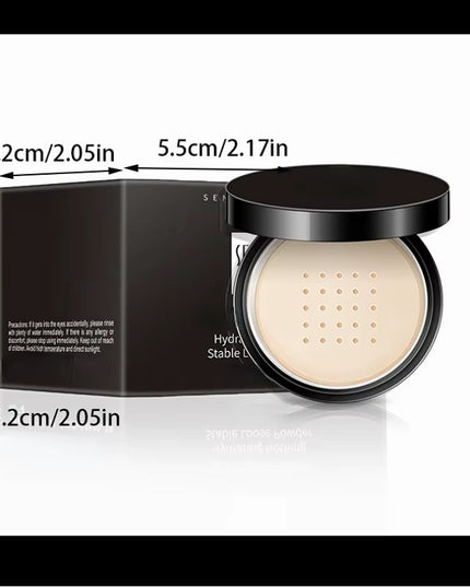 Hydrating Flawless Setting Powder,Natural Nude Finish Oil Control Strong Concealer for All Skin Types Fine Powdery Face Makeup