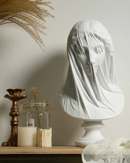 Veiled Greek Goddess sculpture Classic Mythology art decoration  