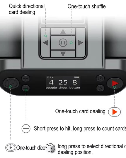 360° Rotating Automatic Card Shuffle Dealer Machine 2 in 1 Playing Cards Shuffling Dealing 