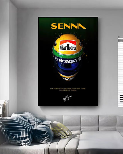Modern F1 Racing legend "senna" Canvas Posters art -50x70cm (no frame)