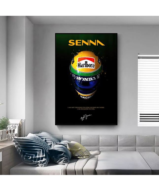 Modern F1 Racing legend "senna" Canvas Posters art -50x70cm (no frame)