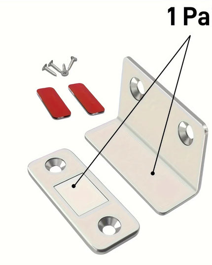 1Pair Magnetic Door Latch-Invisible Strong Adhesion, Drill-Free Mount, Seamless Release- for doors, Cabinets, Sliding Doors